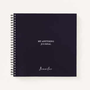 Cuaderno Monograma Espiral blanca grisácea mínima de carbón