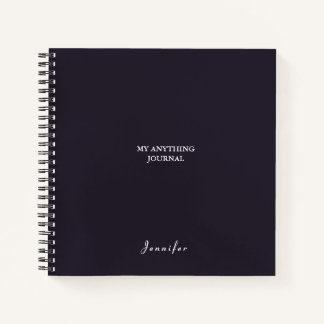 Cuaderno Monograma Espiral blanca grisácea mínima de carbón