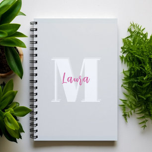 Cuaderno Monograma Estiloso Tipografía de Caligrafía Simple