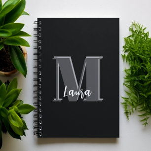 Cuaderno Monograma Estiloso Tipografía de Caligrafía Simple