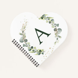 Cuaderno Monograma Eucalyptus Verde Blanco Botánico