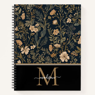Cuaderno Monograma floral Art Nouveau de William Morris