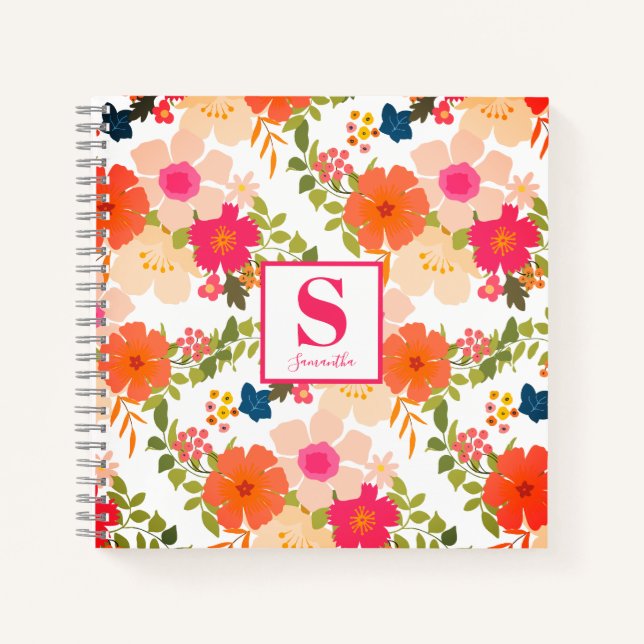 Cuaderno Monograma Floral Chic Mono  (Anverso)