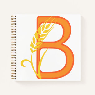 Cuaderno Monograma floral de la letra mayúscula B