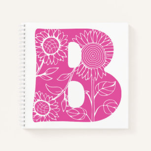 Cuaderno Monograma floral de la letra mayúscula B