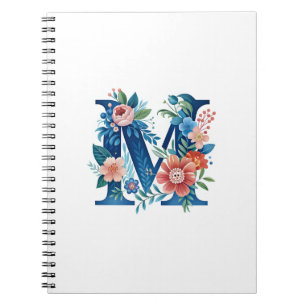 Cuaderno Monograma floral decorativo "M"