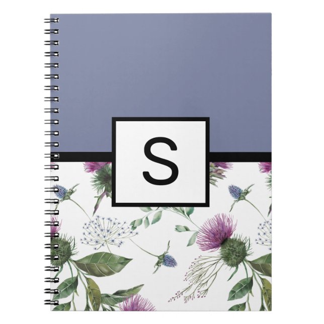 Cuaderno Monograma Floral Lila (Frente)
