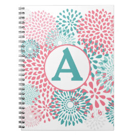 Cuaderno Monograma Floral Rosa