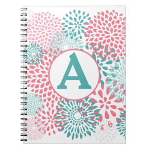 Cuaderno Monograma Floral Rosa