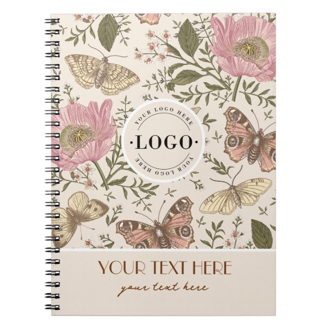 Cuaderno Monograma florero botánico moderno (Frente)