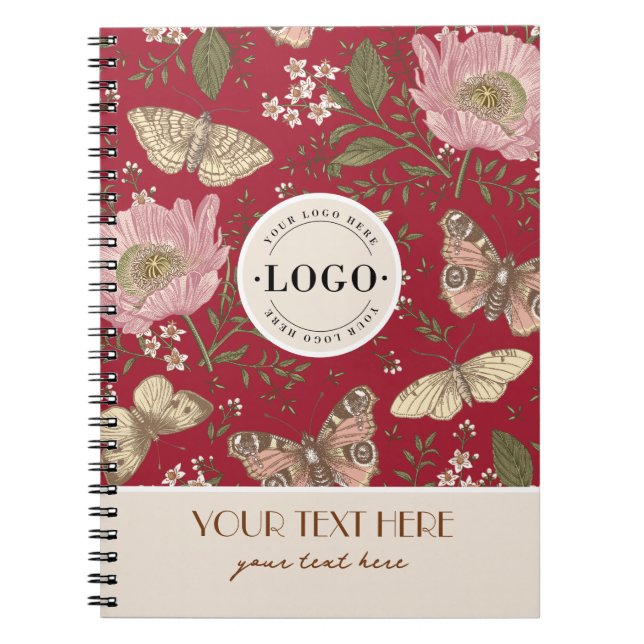 Cuaderno Monograma florero botánico moderno (Frente)