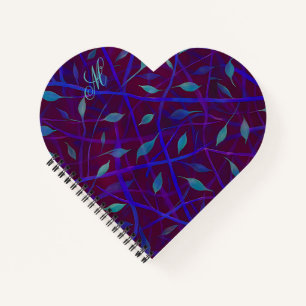 Cuaderno Monograma frasco oscuro de joyas borgoñas