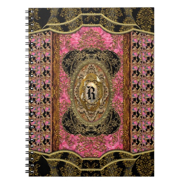 Cuaderno Monograma fresco elegante de Evangelinae (Frente)
