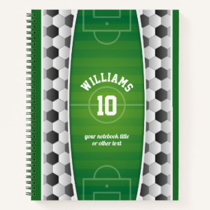 Cuaderno Monograma Fútbol estadio Ball Sport Verde