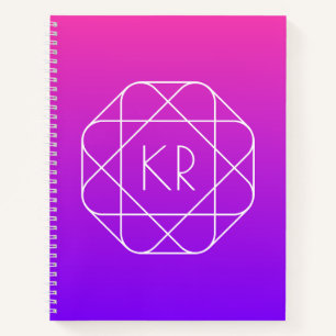 Cuaderno Monograma geométrico de Guay Violeta púrpura mag