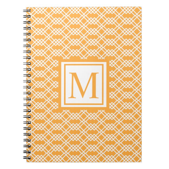 Cuaderno Monograma geométrico moderno de Entramado Mango So (Frente)