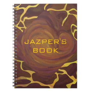 Cuaderno Monograma Giraffe Brown, amarillo Print