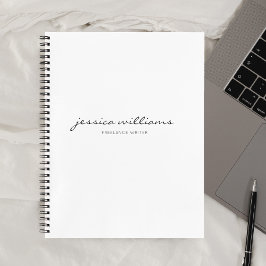 Cuaderno Monograma Girona Caligrafía Minimalista Blanco
