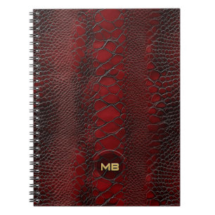 Cuaderno Monograma Grabado en relieve de impresión de cuero