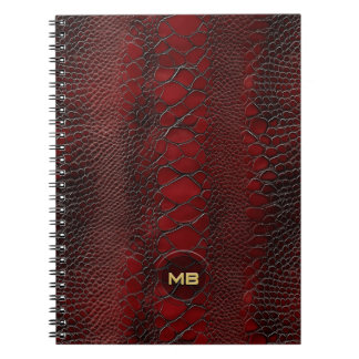 Cuaderno Monograma Grabado en relieve de impresión de cuero