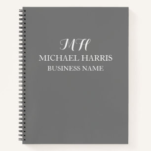 Cuaderno Monograma Gris Profesional Empresa Inicial