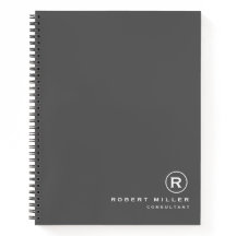 Monograma gris y blanco personalizado inicial