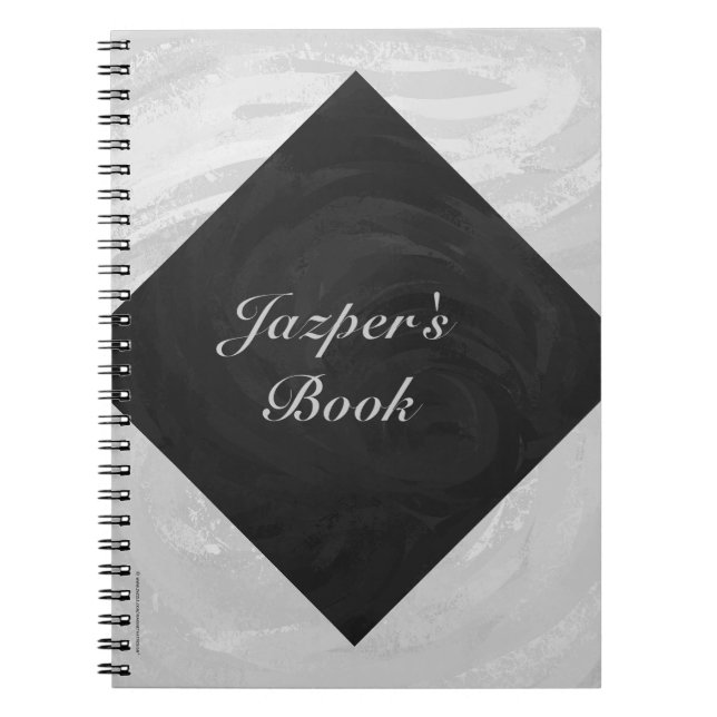 Cuaderno Monograma gris y negro con cielo lluvioso (Frente)