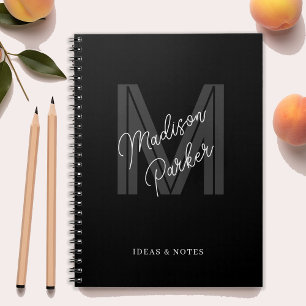 Cuaderno Monograma inicial blanco y negro