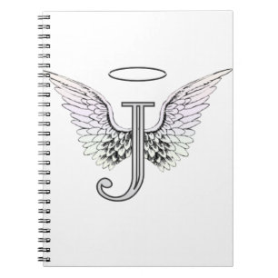 Cuaderno Monograma inicial de la letra J con las alas y