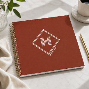 Cuaderno   Monograma Inicial Geométrico Elegante