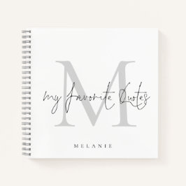 Cuaderno Monograma Inicial Mi guión de citas favoritas