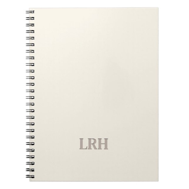 Cuaderno Monograma inicial Minimalista clásico de marfil (Frente)