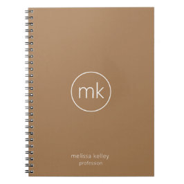 Cuaderno Monograma Inicial Minimalista Empresarial Blanco y