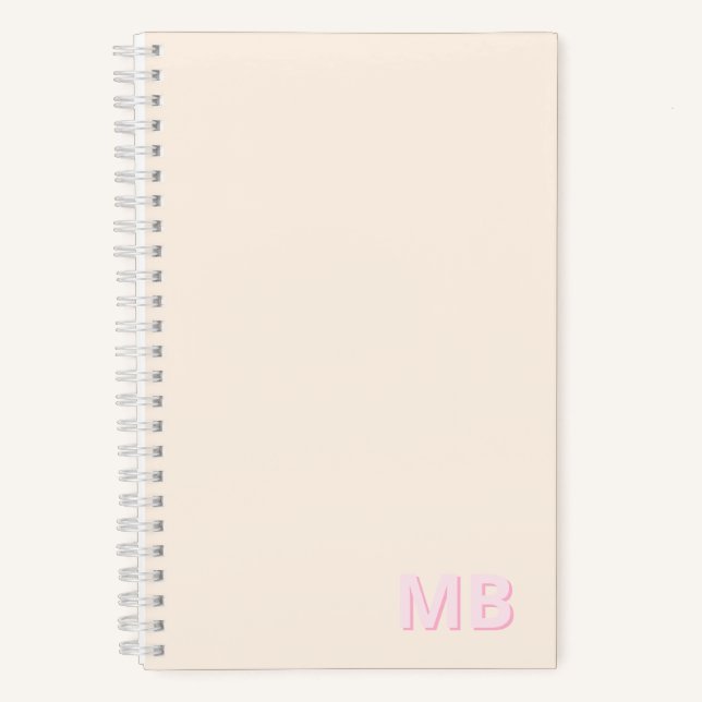 Cuaderno Monograma inicial simple y moderno (Anverso)