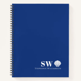 Cuaderno Monograma Iniciales de Concha Náutica Minimalista 