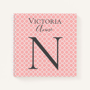 Cuaderno Monograma Iniciales Nombre Resumen Bonito