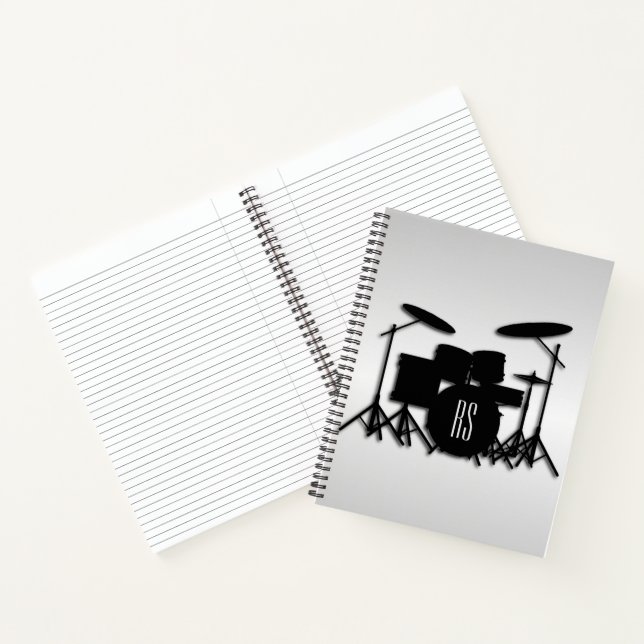 Cuaderno Monograma juego de tambor plateado (Interior)