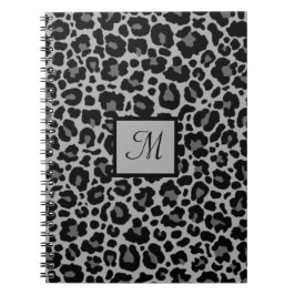 Cuaderno Monograma Leopardo Imprimir Animal Cheetah Gris In