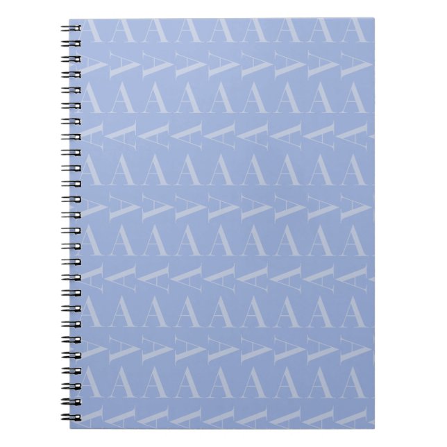 Cuaderno Monograma Letra inicial A, azul (Frente)
