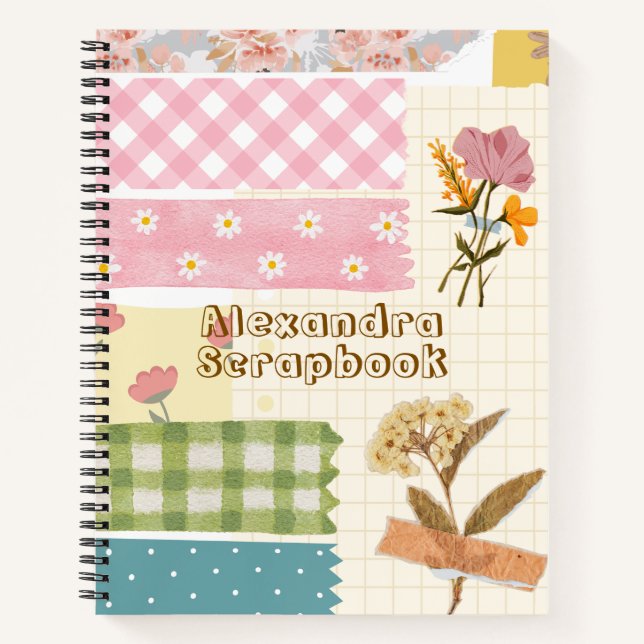 Cuaderno Monograma lindo escarabajo Girly retro Moderno (Anverso)