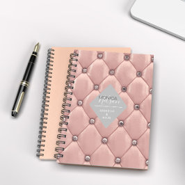 Cuaderno monograma lujoso rosa
