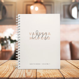 Cuaderno Monograma | Marfil Cream Moderno Elegante