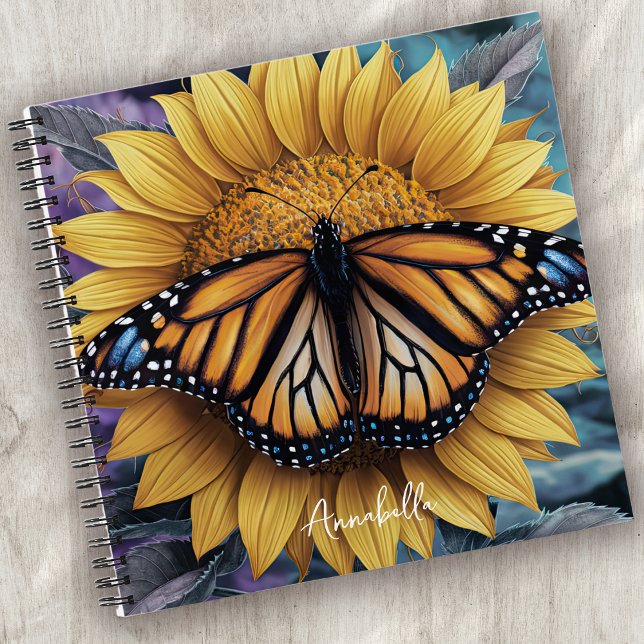 Cuaderno Monograma Mariposa de girasol (Subido por el creador)