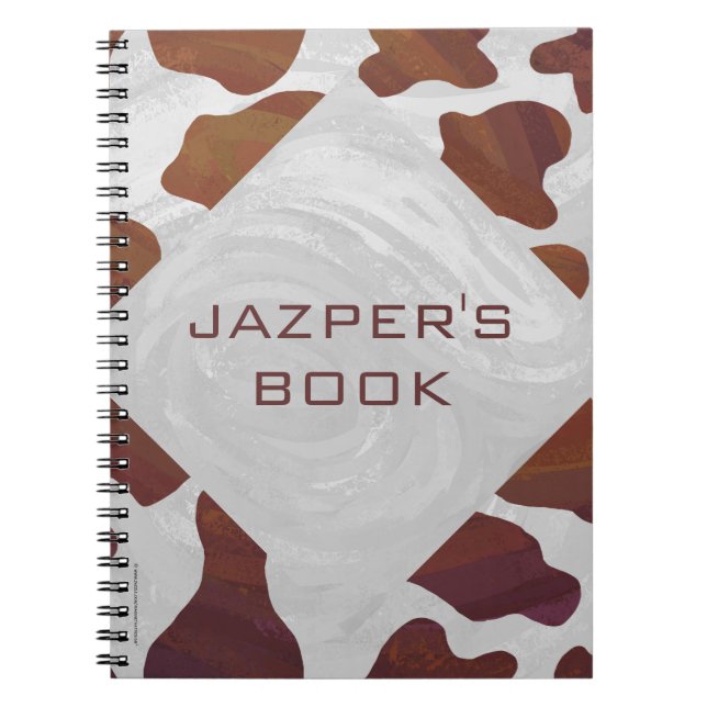 Cuaderno Monograma marrón y blanco de vaca (Frente)