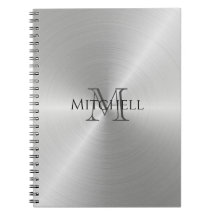 Monograma metálico radial plateado