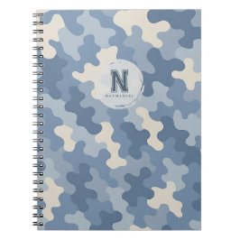 Cuaderno Monograma militar de Camo Azul