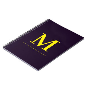 Cuaderno Monograma minimalista amarillo elegante sofisticad