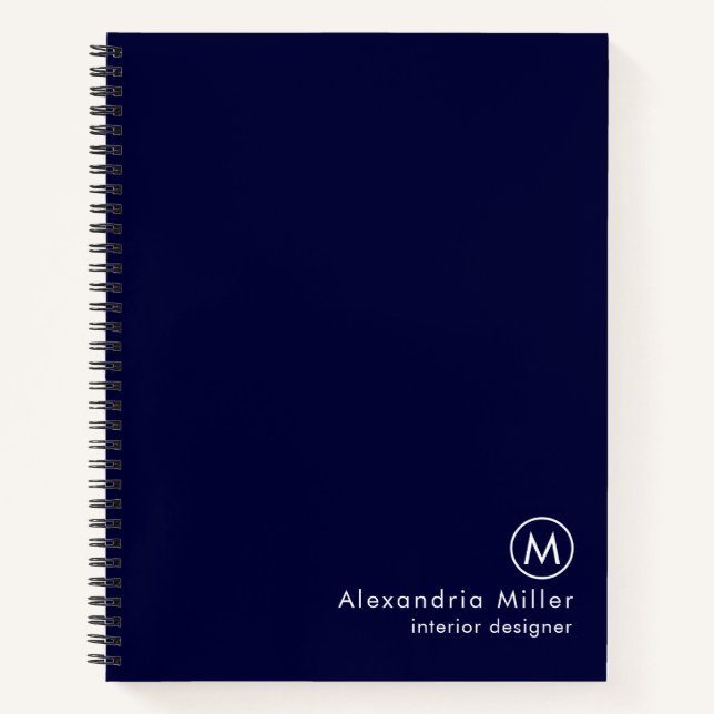 Cuaderno Monograma Minimalista de la Marina Moderna (Anverso)