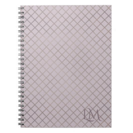 Cuaderno Monograma minimalista dorado y taupe mauve 