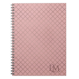 Cuaderno Monograma minimalista dorado y taupe melocotón
